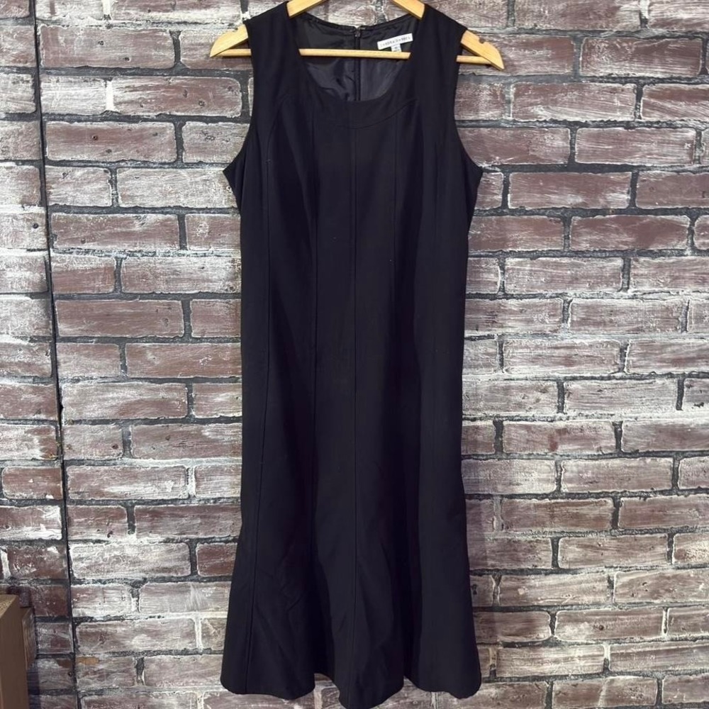 Sandra Darren Black Sleeveless A-Line Dress Women Size 10 Classic Career